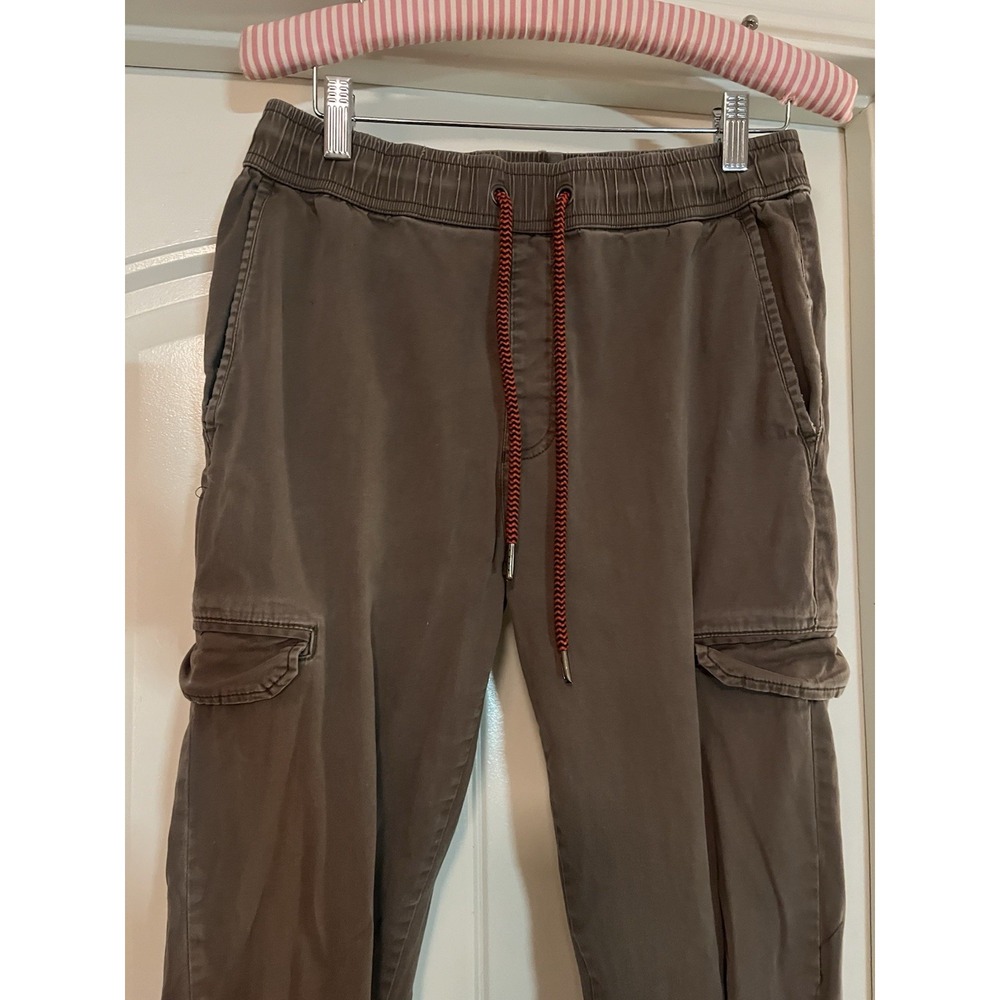 Civil Society Pants S (30) Red Drawstring Green Olive Cargo Pants Elastic Waist